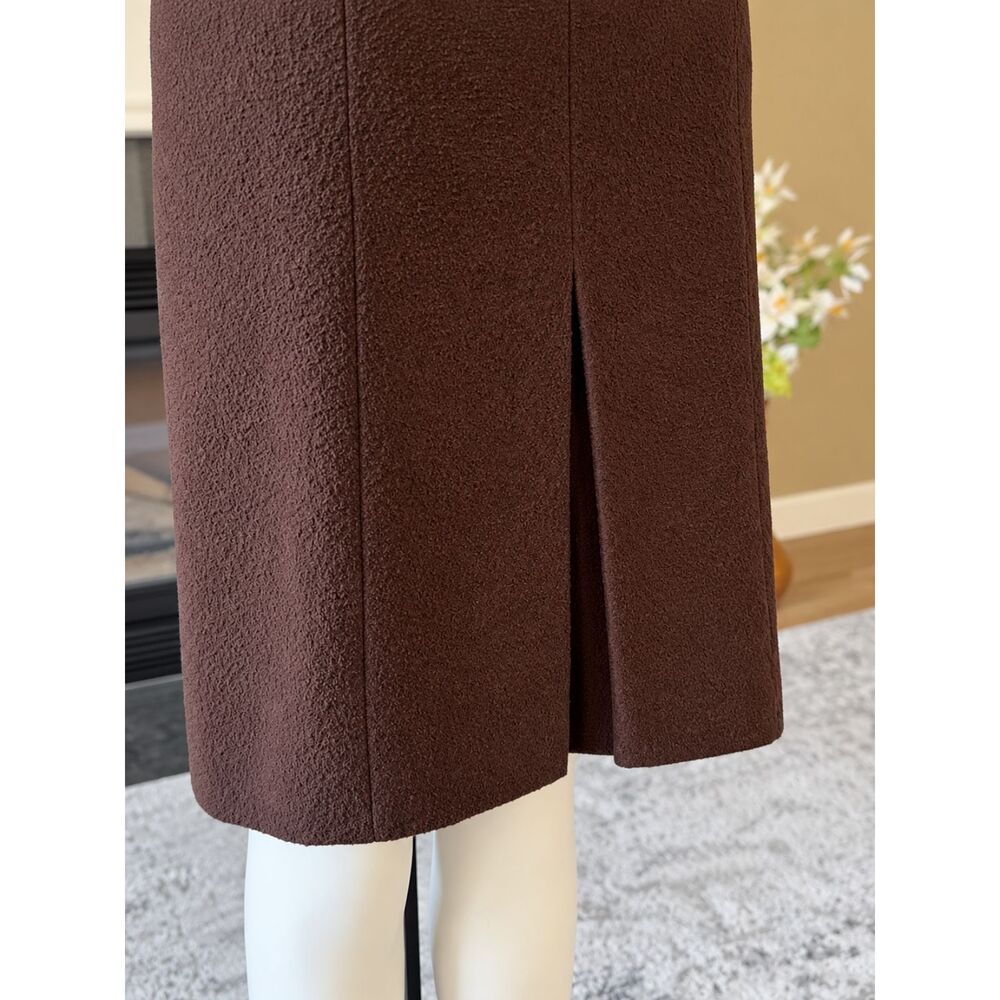 CHANEL Boutique Vintage 1998 Brown Wool Silk Lined Skirt Size 36 France - Picture 4 of 6